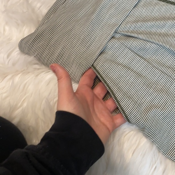 Zella Nordstrom Comfy Lounge Cropped Olive Green Stripped Soft Legging Pants - Picture 6 of 7